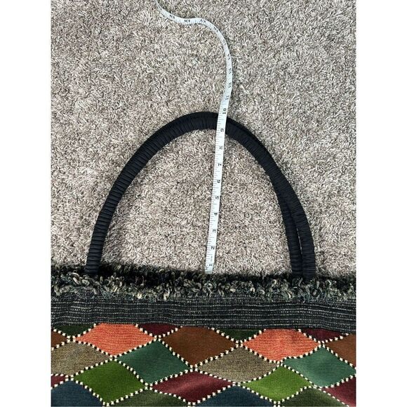 vintage handmade quilted patchwork textured large tote bag purse boho multi - Picture 10 of 12